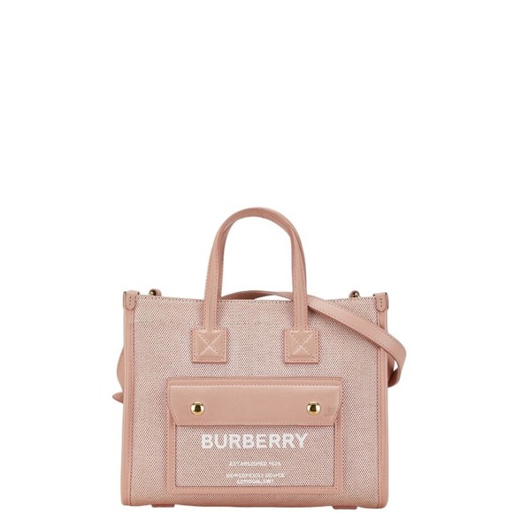 Burberry Tote Bag Shoulder 8063308 Pink Canvas Women's BURBERRY - Picture 1 of 7